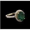 Image 1 : 2.95ct Emerald and Diamond Ring - 14KT Yellow Gold