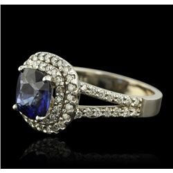 14KT White Gold 2.53ct Tanzanite and Diamond Ring