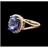 Image 2 : 14KT Yellow Gold 4.24ct Tanzanite and Diamond Ring