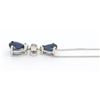 Image 2 : 0.03ct Diamond and Sapphire Pendant With Chain - 14KT White Gold