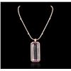 Image 2 : 14KT Rose Gold GIA Certified 162.70ct Kunzite and Diamond Pendant With Chain