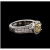 Image 2 : 2.21ctw Fancy Yellow Diamond Ring - 14KT Two-Tone Gold