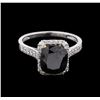 Image 2 : 3.76ctw Fancy Black Diamond Ring - 14KT White Gold