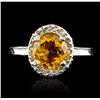 Image 1 : 14KT White Gold 2.35ct Citrine and Diamond Ring