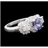 Image 1 : 14KT White Gold 1.50ct Tanzanite and Diamond Ring