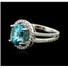 Image 1 : 14KT White Gold 4.12ct Topaz and Diamond Ring