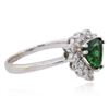 Image 1 : 18KT White Gold 1.15ct Green Tourmaline and Diamond Ring