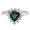 Image 2 : 18KT White Gold 1.15ct Green Tourmaline and Diamond Ring