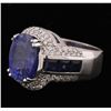 Image 1 : 14KT White Gold GIA Certified 11.29ctw Sapphire and Diamond Ring