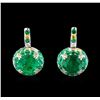 Image 4 : GIA Certified 17.47ctw Emerald and Diamond Earrings and Ring Set - 18KT White Go