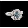 Image 1 : 1.35ctw Fancy Blue Diamond Ring - 18KT White Gold