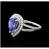 Image 2 : 18KT White Gold 1.59ct Tanzanite and Diamond Ring