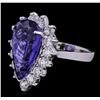 Image 1 : 14KT White Gold GIA Certified 7.53ct Tanzanite and Diamond Ring