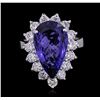 Image 2 : 14KT White Gold GIA Certified 7.53ct Tanzanite and Diamond Ring