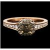 Image 2 : 14KT Rose Gold 1.45ctw Diamond Ring