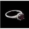 Image 1 : 1.63ct Ruby and Diamond Ring - 18KT White Gold