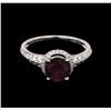 Image 2 : 1.63ct Ruby and Diamond Ring - 18KT White Gold