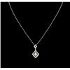 Image 2 : 0.40ctw Diamond Pendant With Chain - 14KT Two-Tone Gold