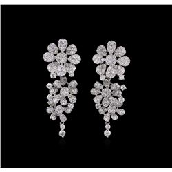 6.06ctw Diamond Earrings - 18KT White Gold