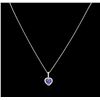 Image 2 : 1.62ct Tanzanite and Diamond Pendant With Chain - 14KT White Gold