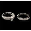 Image 1 : 1.58ctw Diamond Wedding Ring Set - 14KT White Gold