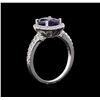 Image 3 : 2.62ct Blue Sapphire and Diamond Ring- 14KT White Gold
