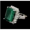 Image 1 : 14KT White Gold 10.52ct Emerald and Diamond Ring