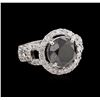 Image 1 : 6.74ct Black Diamond Ring - 14KT White Gold