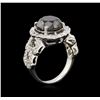 Image 3 : 6.74ct Black Diamond Ring - 14KT White Gold