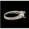Image 3 : 14KT White Gold 0.76ct Tsavorite and Diamond Ring