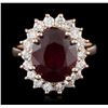 Image 2 : 14KT Rose Gold 7.94ct Ruby and Diamond Ring
