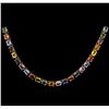 Image 1 : 42.25ctw Multi Color Sapphire Necklace - 14KT Yellow Gold