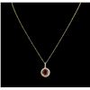 Image 2 : 4.96ct Ruby and Diamond Pendant With Chain - 14KT Yellow Gold