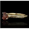 Image 1 : 14KT Yellow Gold 0.85ct Rubellite and Diamond Ring