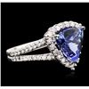 Image 1 : 14KT White Gold 4.74ct Tanzanite and Diamond Ring