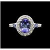 Image 2 : 2.31ct Tanzanite, Sapphire and Diamond Ring - 14KT White Gold