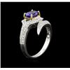 Image 3 : 1.40ct Tanzanite and Diamond Ring - 18KT Two-Tone Gold