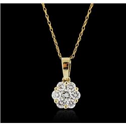 14KT Yellow Gold 0.41ctw Diamond Pendant With Chain