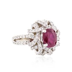 14KT White Gold 3.02ct Ruby and Diamond Ring