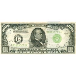 1934 $1000 Chicago FRN One Thousand Dollar Bill