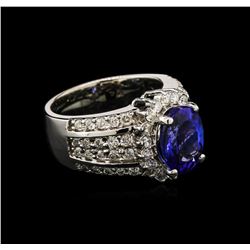 3.20ct Tanzanite and Diamond Ring - 14KT White Gold