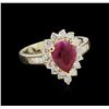 Image 1 : 1.53ct Ruby and Diamond Ring - 14KT Yellow Gold