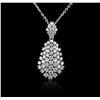 Image 1 : 14KT White Gold 6.92ctw Diamond Pendant with Chain