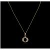 Image 2 : 14KT Two-Tone Gold 0.20ctw Diamond Pendant With Chain