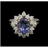 Image 2 : 2.20ct Tanzanite and Diamond Ring - 14KT White Gold