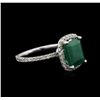 Image 1 : 14KT White Gold 2.78ct Emerald and Diamond Ring