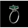 Image 3 : 14KT White Gold 2.78ct Emerald and Diamond Ring