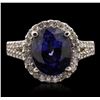 Image 2 : 14KT White Gold 6.64ct Sapphire and Diamond Ring