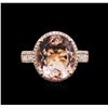 Image 2 : 14KT Rose Gold 6.89ct Morganite and Diamond Ring