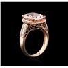 Image 3 : 14KT Rose Gold 6.89ct Morganite and Diamond Ring